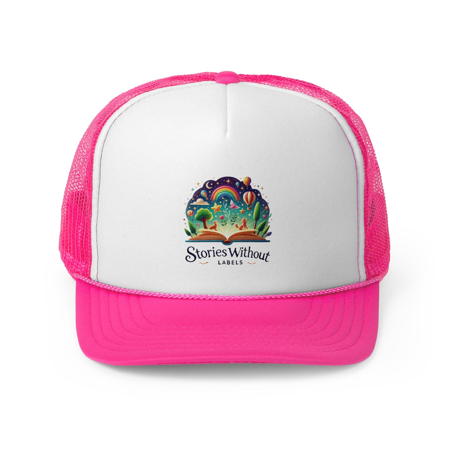 Colorful Stories Without Labels Trucker Cap - Adjustable Hat for Outdoor Adventures - Stories Without Labels