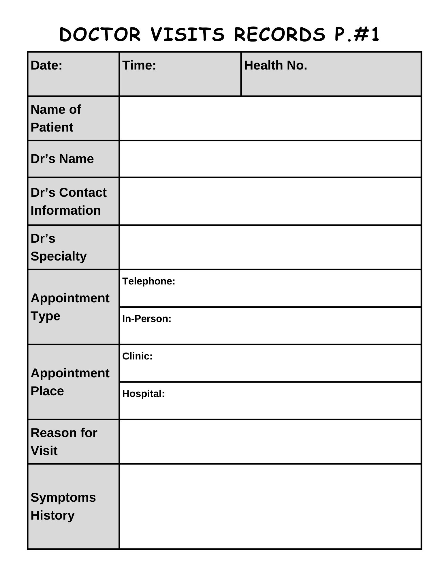 Doctor Visits Log Book - Stories Without Labels